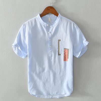 Camisa Casual de Algodón y Lino para Hombre - Image 10