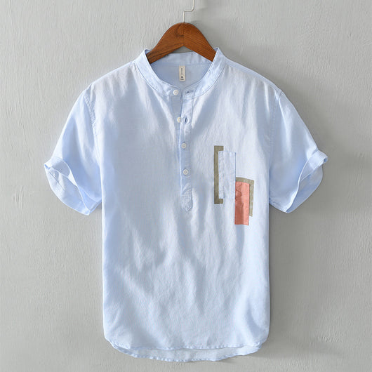 Camisa Casual de Algodón y Lino para Hombre - Image 10