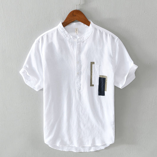 Camisa Casual de Algodón y Lino para Hombre - Image 3