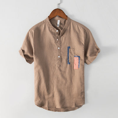 Camisa Casual de Algodón y Lino para Hombre - Image 4