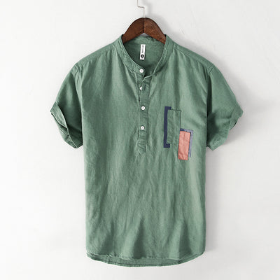 Camisa Casual de Algodón y Lino para Hombre - Image 5