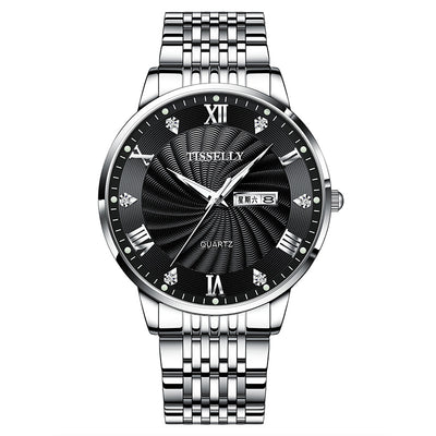 Reloj Automático de Acero Inoxidable Doble Calendario Impermeable Luminoso - Image 12