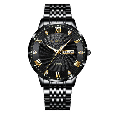 Reloj Automático de Acero Inoxidable Doble Calendario Impermeable Luminoso - Image 3