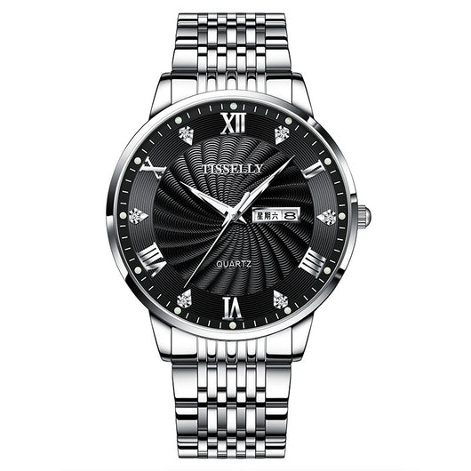 Reloj Automático de Acero Inoxidable Doble Calendario Impermeable Luminoso - Image 6