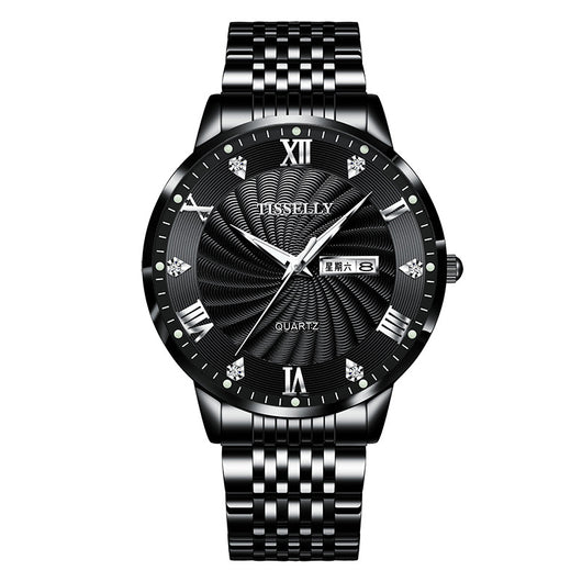 Reloj Automático de Acero Inoxidable Doble Calendario Impermeable Luminoso - Image 5