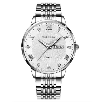 Reloj Automático de Acero Inoxidable Doble Calendario Impermeable Luminoso - Image 8