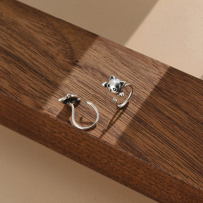 Aretes de Plata Pura Gato Minimalista - Diseño Elegante y Sofisticado - Image 4
