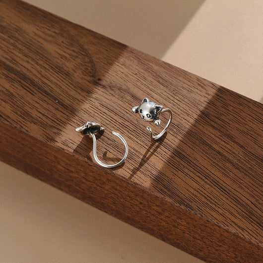 Aretes de Plata Pura Gato Minimalista - Diseño Elegante y Sofisticado - Image 4