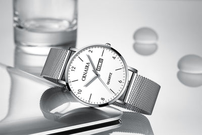 Reloj Hombre Acero Inoxidable Negro - Cuarzo Elegante Malla Metálica - Image 8