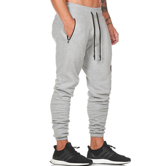 Pantalones Rectos Talla Grande con Estampado Reflectante y Puños Ajustados para Hombre