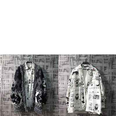 Cardigan Suelto de Punto para Hombre Estilo Hong Kong - Atuendo de Pareja - Image 6