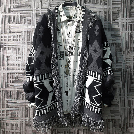 Cardigan Suelto de Punto para Hombre Estilo Hong Kong - Atuendo de Pareja - Image 9