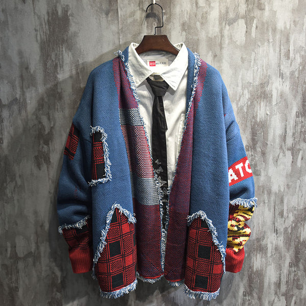 Cardigan Suelto de Punto para Hombre Estilo Hong Kong - Atuendo de Pareja