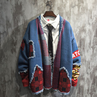 Cardigan Suelto de Punto para Hombre Estilo Hong Kong - Atuendo de Pareja