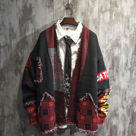 Cardigan Suelto de Punto para Hombre Estilo Hong Kong - Atuendo de Pareja - Image 3