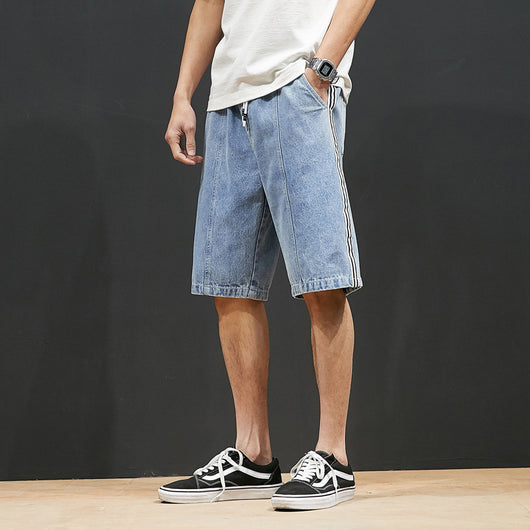 Shorts de Mezclilla Talla Grande con Cintura Elástica Ajustable