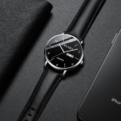 Reloj Hombre Acero Inoxidable Negro - Cuarzo Elegante Malla Metálica - Image 6