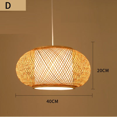 Lámpara Colgante Retro de Bambú y Mimbre Tejido - Image 11