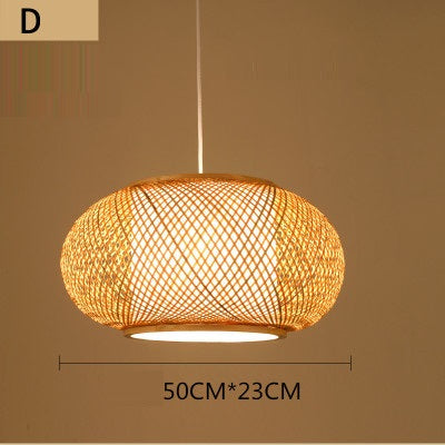 Lámpara Colgante Retro de Bambú y Mimbre Tejido - Image 15