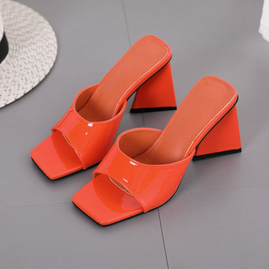 Sandalias y Pantuflas de Tacón Alto Grueso con Punta Cuadrada para Mujer - Image 6