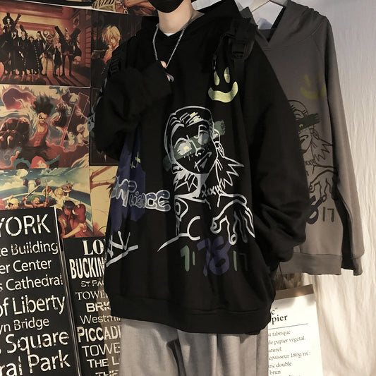 Sudadera con Capucha Oversized para Hombre - Estilo Parejas Versátil