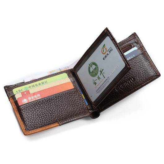 Cartera Patchwork de Cuero Genuino para Hombre
