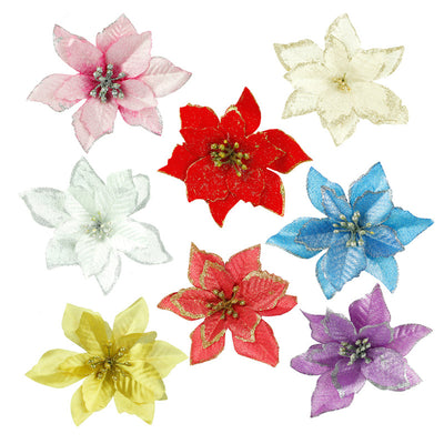 Flor Navideña Artificial 13cm - Adorno para Árbol de Navidad - Image 20