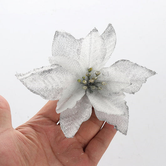 Flor Navideña Artificial 13cm - Adorno para Árbol de Navidad - Image 14