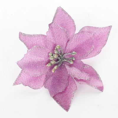 Flor Navideña Artificial 13cm - Adorno para Árbol de Navidad - Image 8