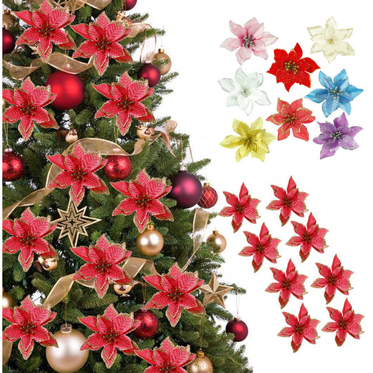 Flor Navideña Artificial 13cm - Adorno para Árbol de Navidad - Image 3