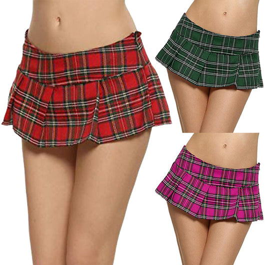 Falda Corta de Cintura Baja con Estampado Lattice para Mujer