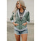 Chaqueta Hoodie con Cierre de Dama - Diseño Camuflaje Impreso