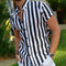 Camisa Casual Slim Fit a Rayas con Solapa Juvenil