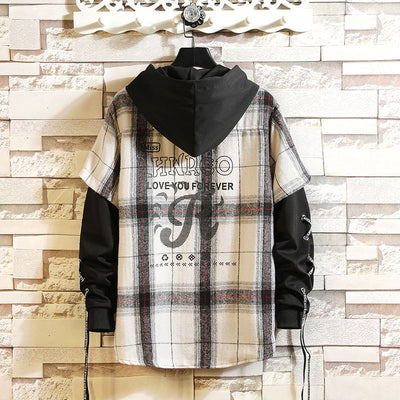 Camisa Cuadriculada Manga Larga Talla Grande para Hombre - Diseño Elegante Japonés - Image 10