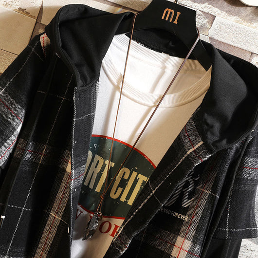 Camisa Cuadriculada Manga Larga Talla Grande para Hombre - Diseño Elegante Japonés - Image 2