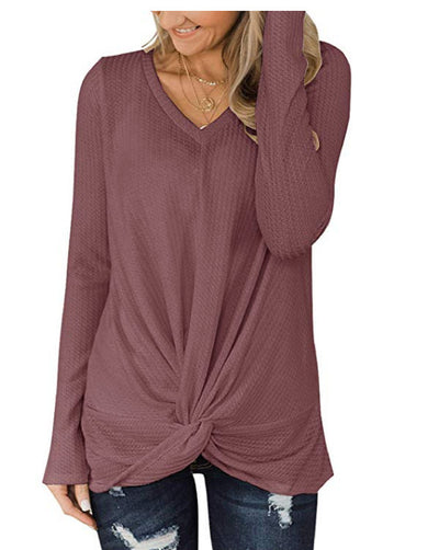 Blusa Tejida Cuello V Manga Larga con Textura Retorcida - Image 12