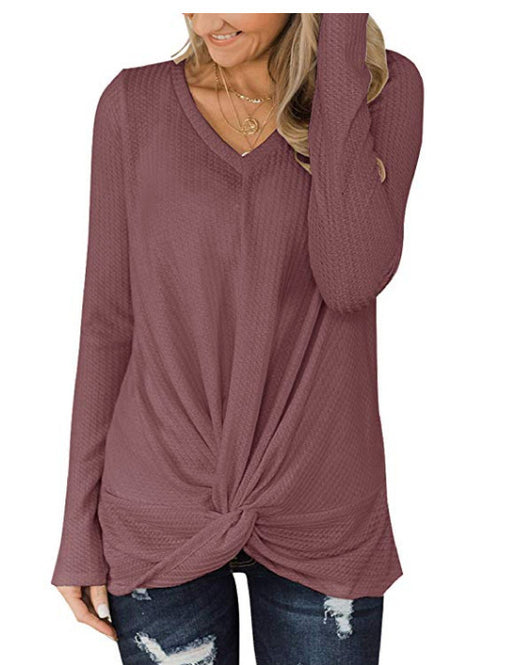 Blusa Tejida Cuello V Manga Larga con Textura Retorcida - Image 12
