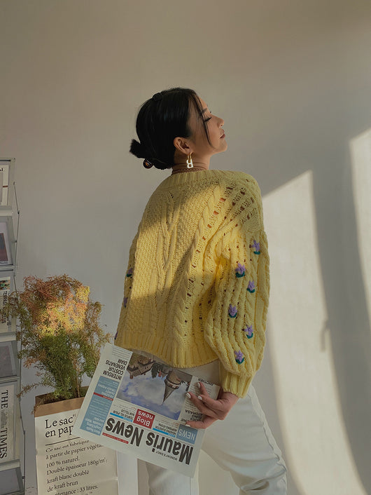 Suéter Tejido Retro de Cintura Alta para Niña - Diseño Jacquard Vintage - Image 14