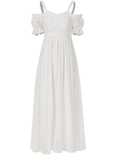 Vestido Falda Bordada Campanilla Blanca Estilo Francés Primera Amor Primavera - Image 9