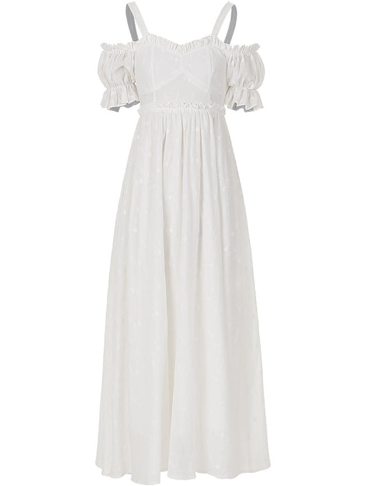 Vestido Falda Bordada Campanilla Blanca Estilo Francés Primera Amor Primavera - Image 9
