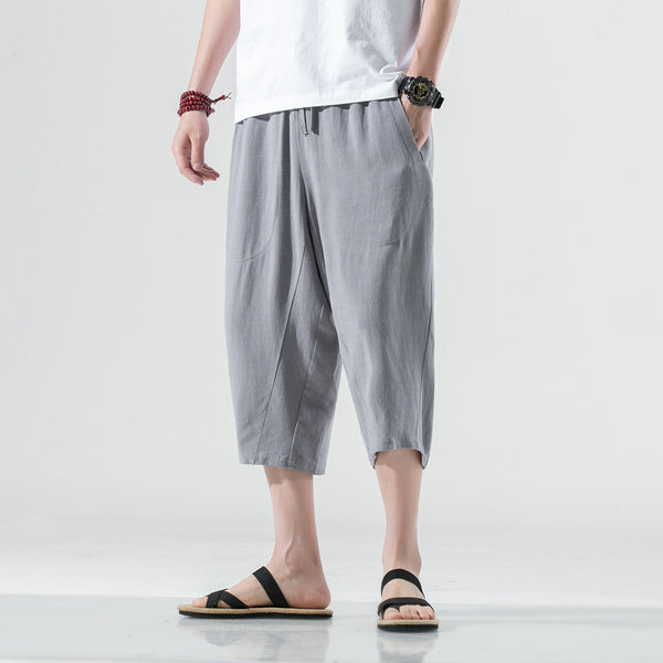 Pantalones Capri de Algodón y Lino