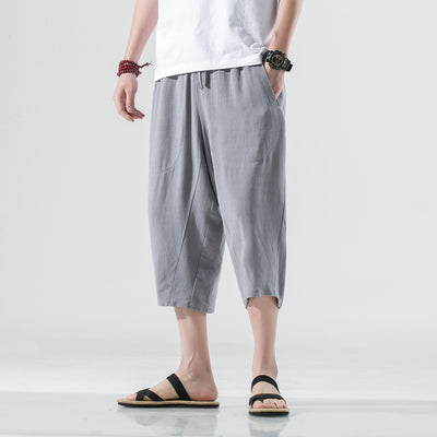 Pantalones Capri de Algodón y Lino