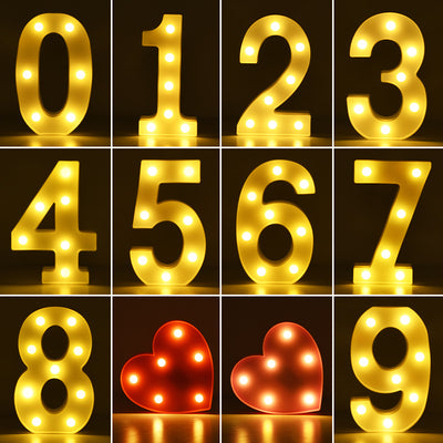 Letras y Números LED Luminosos para Decoración - Lámpara de Batería Romántica - Image 37