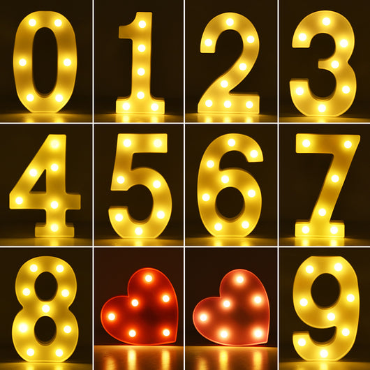Letras y Números LED Luminosos para Decoración - Lámpara de Batería Romántica - Image 37