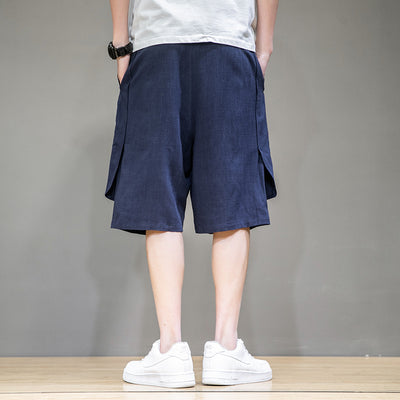 Pantalones de Lino Holgados Talla Grande - Shorts y Pantalones Casuales de 5 Puntos - Image 7