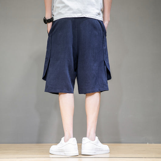 Pantalones de Lino Holgados Talla Grande - Shorts y Pantalones Casuales de 5 Puntos - Image 3