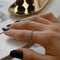 Anillo de Plata 925 Flor Hueca Ajustable con Diamante
