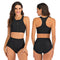 Bikini Deportivo con Escote Dividido y Frente Plano