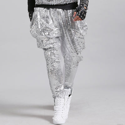 Pantalones Harem Brillantes para Cantantes y Artistas de Escenario - Image 5