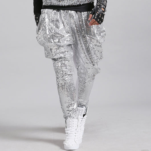 Pantalones Harem Brillantes para Cantantes y Artistas de Escenario - Image 5